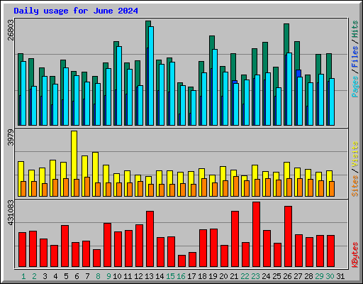 Daily usage for June 2024