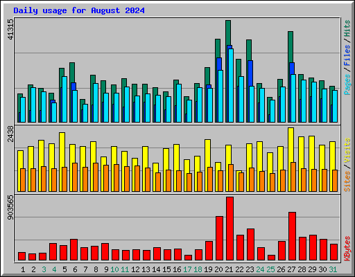 Daily usage for August 2024