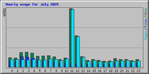 Hourly usage for July 2025