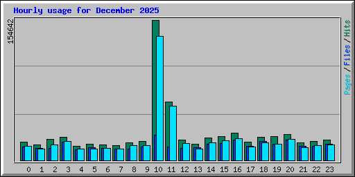 Hourly usage for December 2025